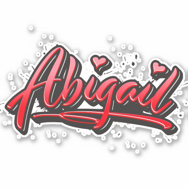 Pegatina Abigail red Heart Graffiti Aufkleber Sticker (Anverso)