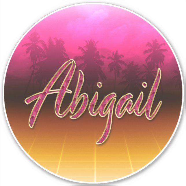 Pegatina Abigail Vorname Name golden pink Aufkleber Sticker (Anverso)