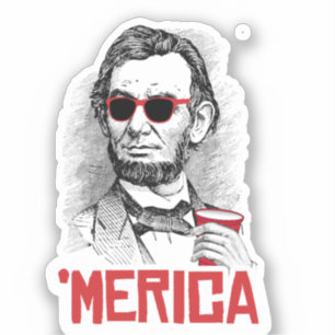 Pegatina Abraham Lincoln 'Fiesta Merican