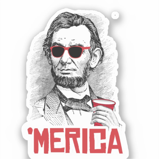 Pegatina Abraham Lincoln 'Fiesta Merican (Anverso)