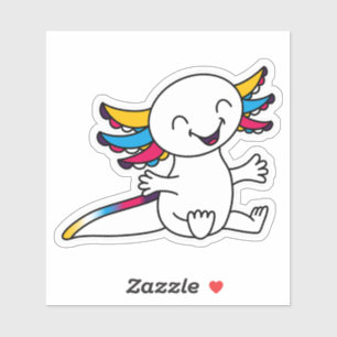 Pegatina ¡Abrazame! Axolotl cutáneo en colores de Orgullo p