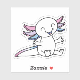 Pegatina ¡Abrazame! Axolotl lindo en colores del Orgullo Bi