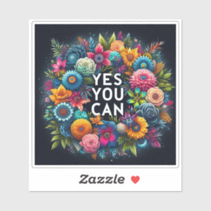 Pegatina Abrazando la positividad en medio de la belleza fl