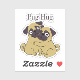 Pegatina Abrazo de pug