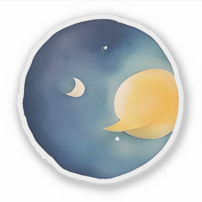 Pegatina Abrazo iluminado por luna (Anverso)