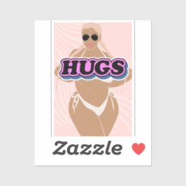 Pegatina abrazos, personalizado bello más dama en bikini