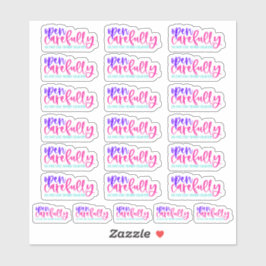 Pegatina Abrir con cuidado, no usar objetos nítidos - Pegat