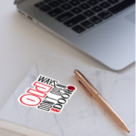 Pegatina Abrir la letra roja negra de la nueva puerta