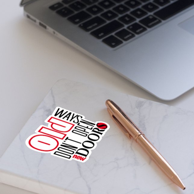 Pegatina Abrir la letra roja negra de la nueva puerta (Subido por el creador)