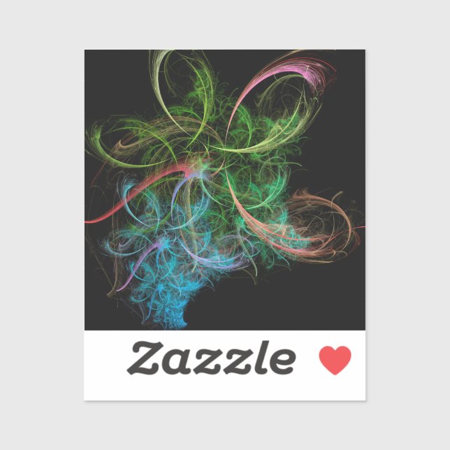 Pegatina Abstract Art Space Flowers (Hoja)