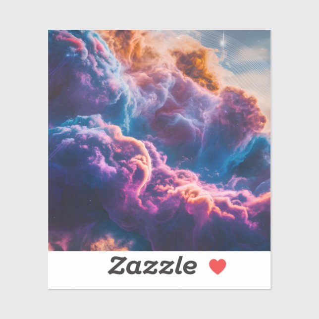 Pegatina Abstract Space Nebula Art - Colorful Stickers (Hoja)