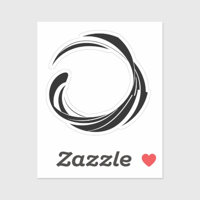 Pegatina Abstract Swirl Circle Design – curved ring artwork (Hoja)
