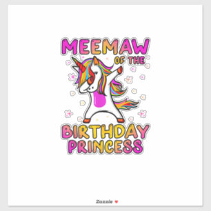 Pegatina Abuela De La Princesa Cumpleañera Chica Abuela Dab