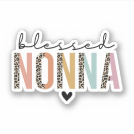 Pegatina Abuela de regalo de Nonna Leopard Print Nonna