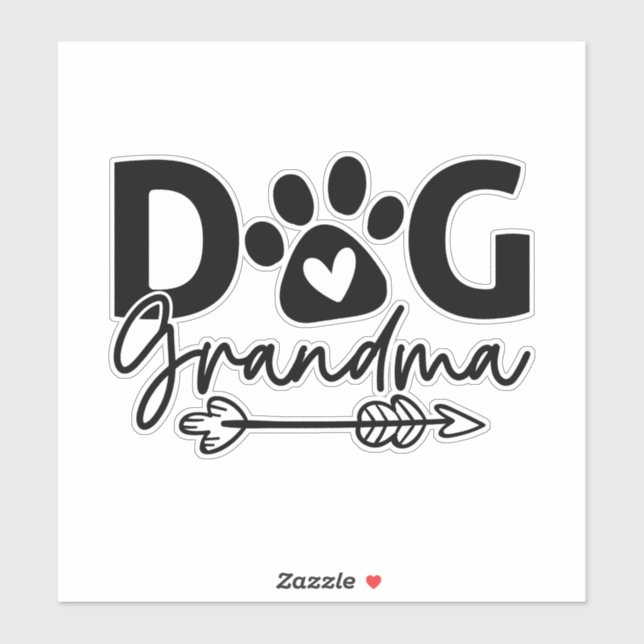 Pegatina Abuela divertida de perro (Hoja)