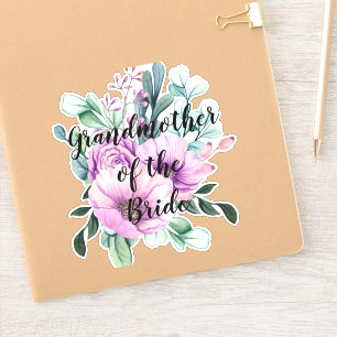 Pegatina Abuela personalizada del novio de la novia