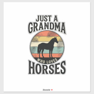 Pegatina Abuela Que Ama Los Caballos Diseño Vintage