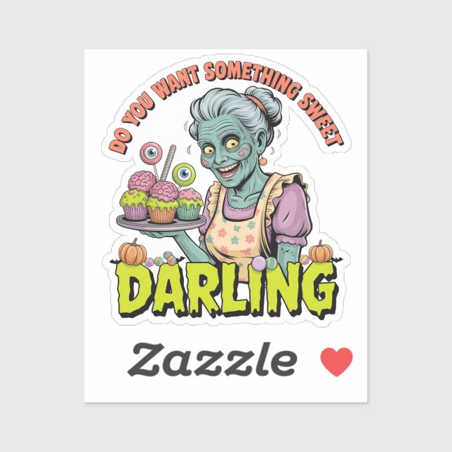 Pegatina Abuela zombi - Dulce Halloween Darling (Hoja)