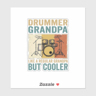 Pegatina Abuelo Baterista Como un Abuelo Normal Pero Más Gu