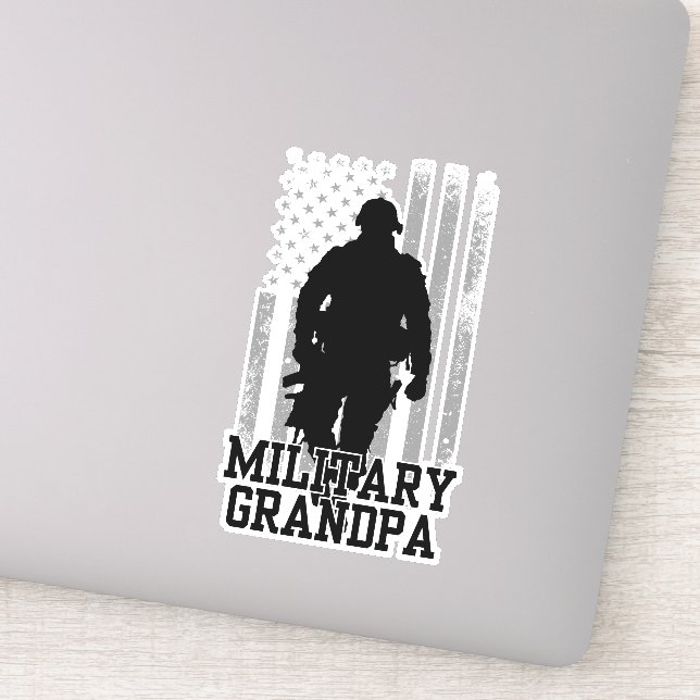 Pegatina Abuelo militar (Detalle)