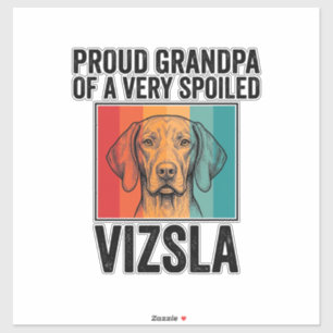 Pegatina Abuelo Orgulloso Vizsla Diseño Vintage Amante Perr