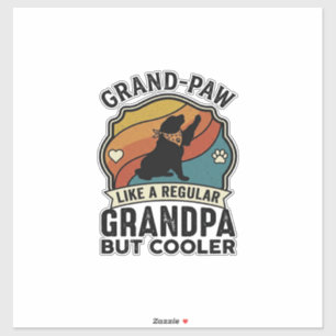 Pegatina Abuelo Pata Abuelo Perro Retro Atardecer Bandana_1