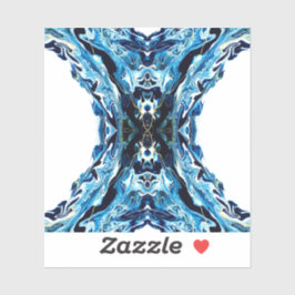 Pegatina Abyss Abstract Navy Blue Gold White Fluid Art