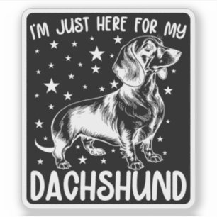 Pegatina Acá Para Mi Cumpleaños De Dachshund Perro.