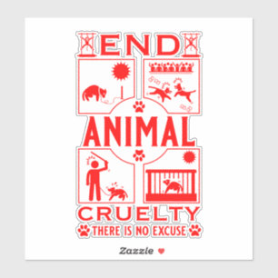 Pegatina Acabar con la crueldad animal