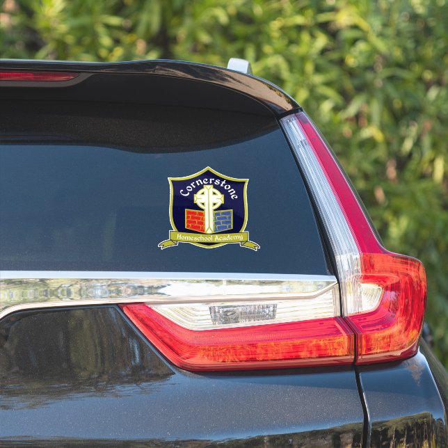 Pegatina Academia de educación en casa Cornerstone (Lado del coche)