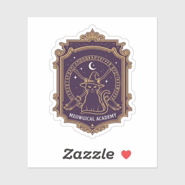 Pegatina Academia Meowgical - Escudo de la escuela de gatos (Hoja)