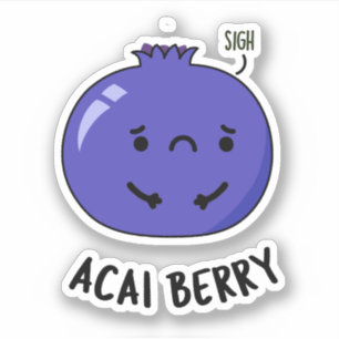 Pegatina Acai Berry Funny Fruit Pun