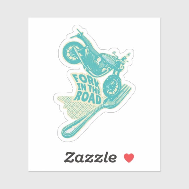 Pegatina Accidente de la bifurcación en la motocicleta (Hoja)