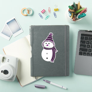 Pegatina Ace Priman Snowman Snowperson Morado Gray White