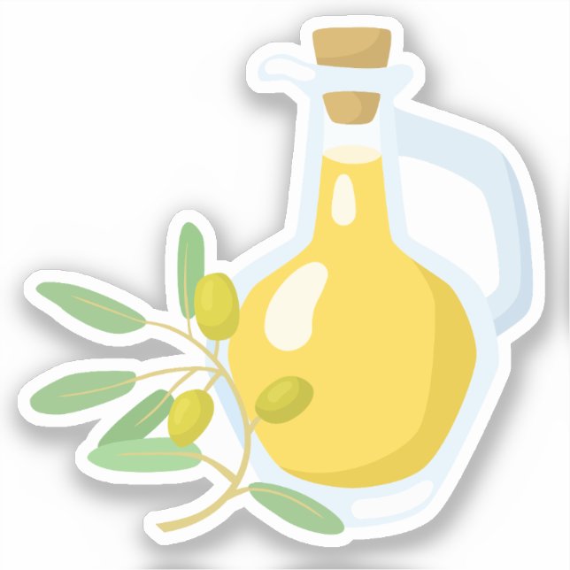 Pegatina Aceite de oliva estético y vino de oliva (Anverso)