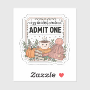 Pegatina acogedor Bookish Weekend - Cute Otoño Boo