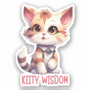 Pegatina Actitud de gato despreocupada - Diseño felino lúdi