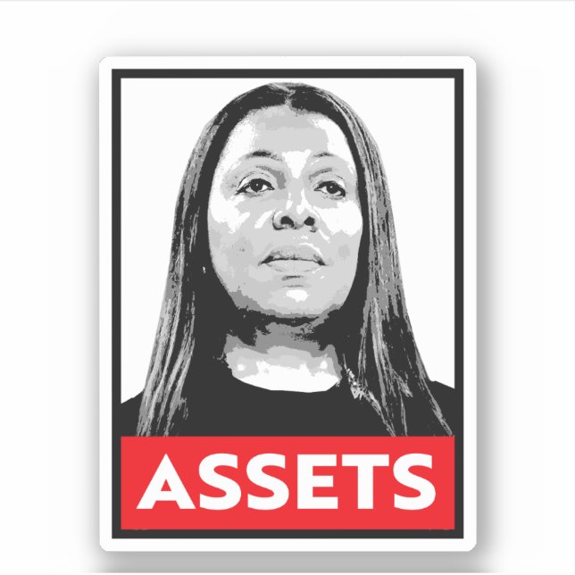 Pegatina ACTIVOS: Letitia James (Anverso)