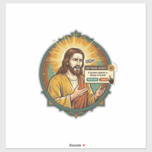 Pegatina Actualización de software molesta emergente Jesús