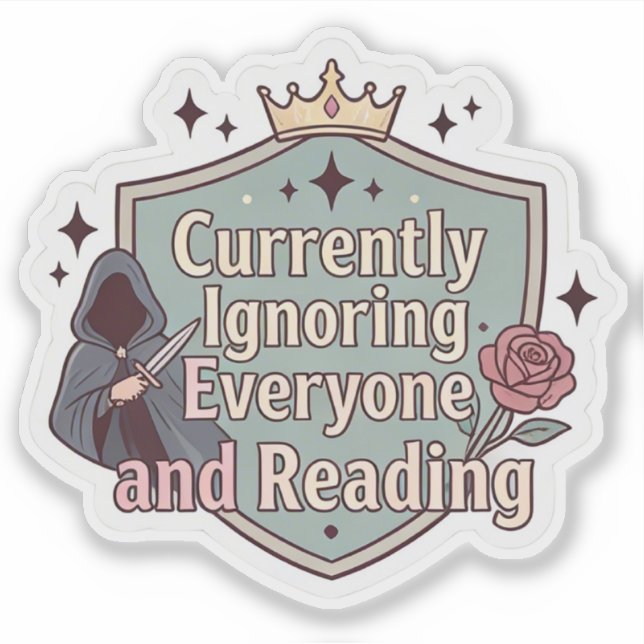 Pegatina Actualmente ignorando a todos y leyendo (Anverso)