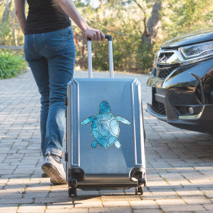 Pegatina Acuarela azul de la tortuga marina