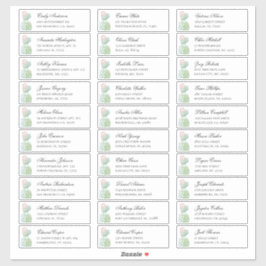 Pegatina Acuarela cactus dirección de los clientes. Etiquet