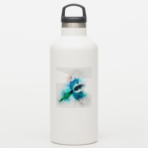 Pegatina acuarela de ave de urraca voladora