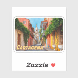 Pegatina Acuarela de Cartagena Colombia