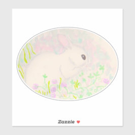 Pegatina Acuarela de conejo para bebés