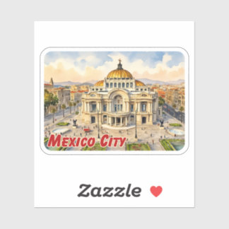 Pegatina Acuarela de la Ciudad de México