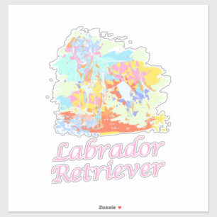 Pegatina Acuarela Labrador Recuperador