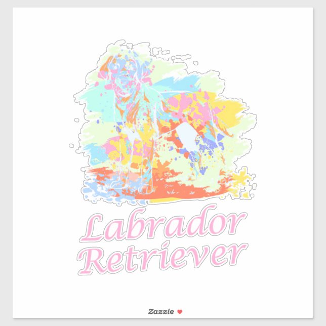 Pegatina Acuarela Labrador Recuperador (Hoja)