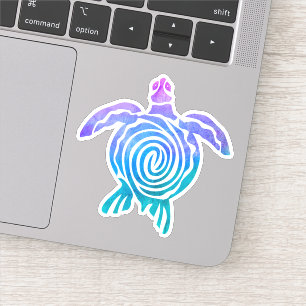 Pegatina Acuarela Pastel Tie Dye Espiral de tortuga marina