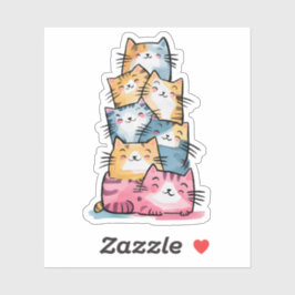 Pegatina Acuarela singulares gatos modernos